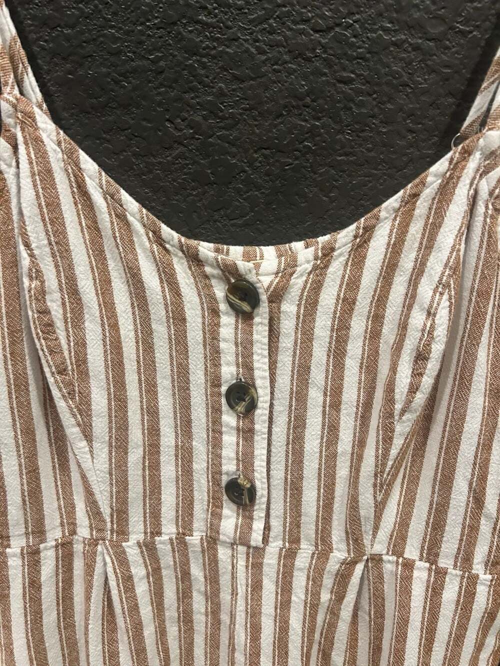 Universal Thread Striped Wide Leg Jumpsuit Brown White Button Front Fall Boho - Picture 5 of 7